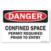 Signmission OSHA, Confined Space Permit Required Prior To Entry, 14in X 10in, 14" W, 10" H, Landscape OS-DS-D-1014-L-19306